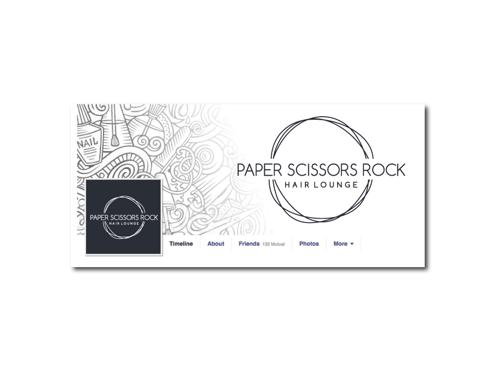 paper scissors rock hair lounge logo design by jaize