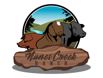 Nunes Creek Ranch logo design by Kruger