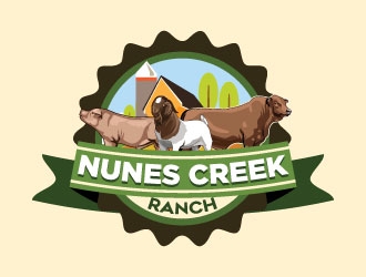 Nunes Creek Ranch logo design by Suvendu