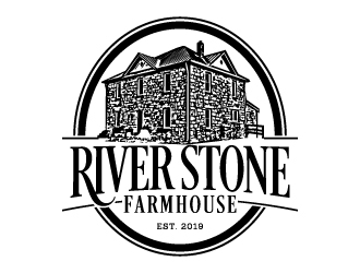 River Stone Farmhouse logo design by jaize
