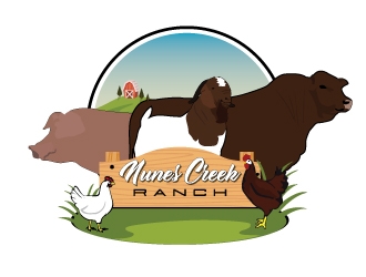 Nunes Creek Ranch logo design by d1ckhauz