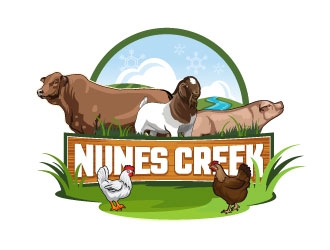 Nunes Creek Ranch logo design by Suvendu