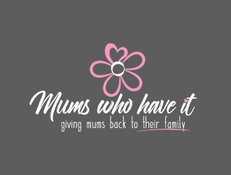 Mums who have it all with tag line Giving Mums back to their family logo design by jaize