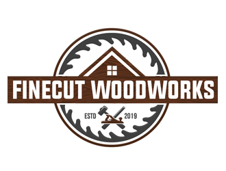 FineCut Woodworks  logo design by megalogos