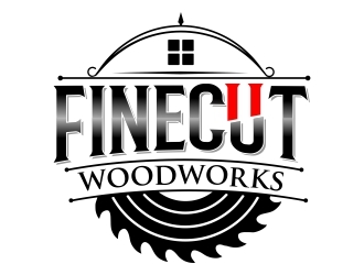 FineCut Woodworks  logo design by madjuberkarya