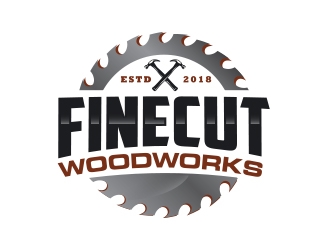 FineCut Woodworks  logo design by Eliben