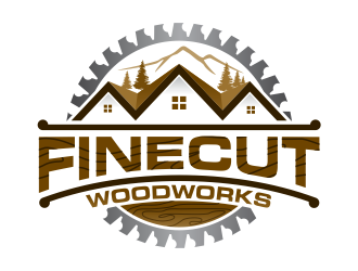 FineCut Woodworks  logo design by mutafailan