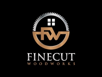 FineCut Woodworks  logo design by Cyds