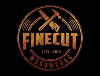 FineCut Woodworks  logo design by Conception