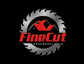 FineCut Woodworks  logo design by LogoInvent