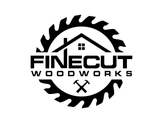 FineCut Woodworks  logo design by done