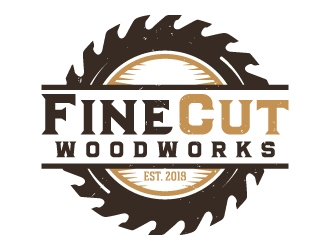 FineCut Woodworks  logo design by akilis13