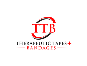 Therapeutic Tapes   Bandages (Logo must be TTB) (plus sign in red between Tapes and Bandages) logo design by ndaru