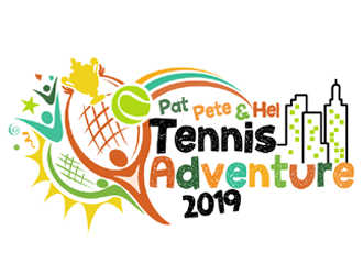 Pat Pete and Hel Tennis Adventure 2019 logo design by ingepro