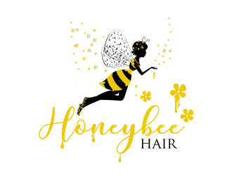 Honeybee-hair logo design by gcreatives