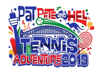 Pat Pete and Hel Tennis Adventure 2019 logo design by DreamLogoDesign