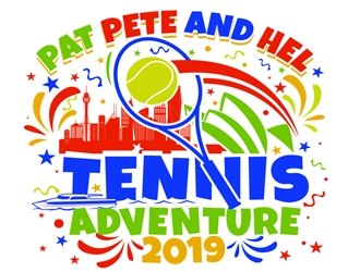 Pat Pete and Hel Tennis Adventure 2019 logo design by DreamLogoDesign