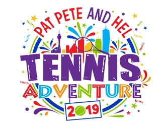 Pat Pete and Hel Tennis Adventure 2019 logo design by DreamLogoDesign