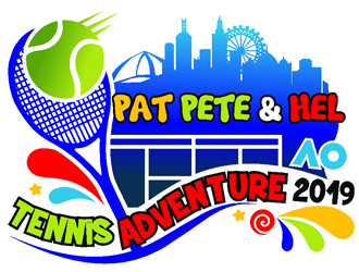 Pat Pete and Hel Tennis Adventure 2019 logo design by coco