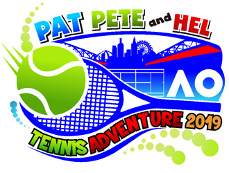Pat Pete and Hel Tennis Adventure 2019 logo design by coco