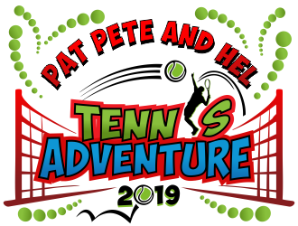Pat Pete and Hel Tennis Adventure 2019 logo design by aldesign