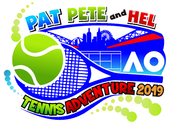 Pat Pete and Hel Tennis Adventure 2019 logo design by coco