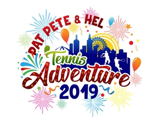 Pat Pete and Hel Tennis Adventure 2019 logo design by DreamLogoDesign