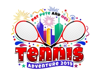 Pat Pete and Hel Tennis Adventure 2019 logo design by DreamLogoDesign