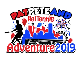 Pat Pete and Hel Tennis Adventure 2019 logo design by DreamLogoDesign