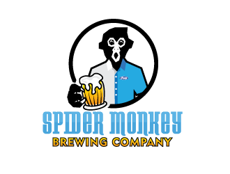 Spider Monkey Brewing Company logo design by rootreeper