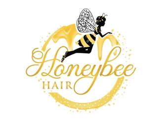 Honeybee-hair logo design by Roma