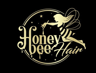 Honeybee-hair logo design by DreamLogoDesign