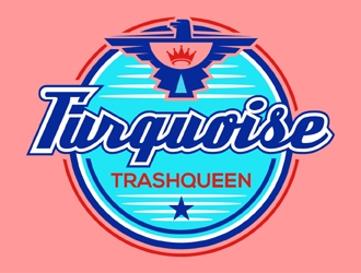Turquoise Trashqueen logo design by MAXR