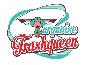 Turquoise Trashqueen logo design by Suvendu