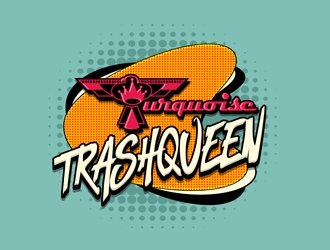 Turquoise Trashqueen logo design by DreamLogoDesign