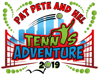 Pat Pete and Hel Tennis Adventure 2019 logo design by aldesign