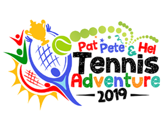 Pat Pete and Hel Tennis Adventure 2019 logo design by ingepro