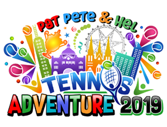 Pat Pete and Hel Tennis Adventure 2019 logo design by ingepro
