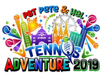 Pat Pete and Hel Tennis Adventure 2019 logo design by ingepro