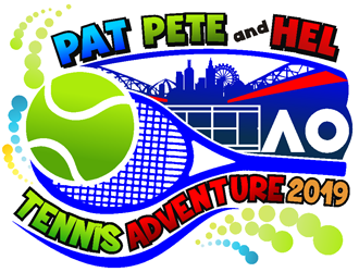 Pat Pete and Hel Tennis Adventure 2019 logo design by coco