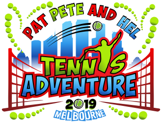 Pat Pete and Hel Tennis Adventure 2019 logo design by aldesign
