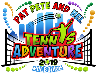 Pat Pete and Hel Tennis Adventure 2019 logo design by aldesign