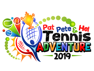 Pat Pete and Hel Tennis Adventure 2019 logo design by ingepro
