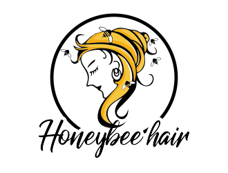 Honeybee-hair logo design by JessicaLopes