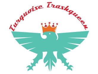 Turquoise Trashqueen logo design by not2shabby