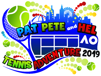 Pat Pete and Hel Tennis Adventure 2019 logo design by coco