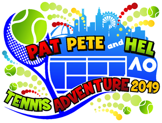 Pat Pete and Hel Tennis Adventure 2019 logo design by coco