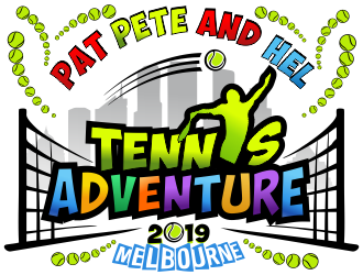Pat Pete and Hel Tennis Adventure 2019 logo design by aldesign