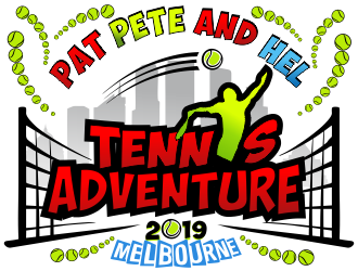 Pat Pete and Hel Tennis Adventure 2019 logo design by aldesign