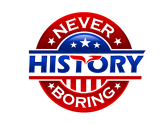 Never Boring History logo design by megalogos